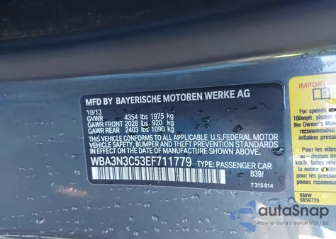 2014 BMW 428I z USA, uszkodzony, nr VIN WBA3N3C53EF711779